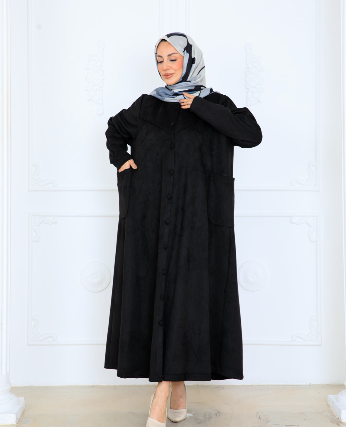 KARDELEN SÜET FERACE🪷siyah