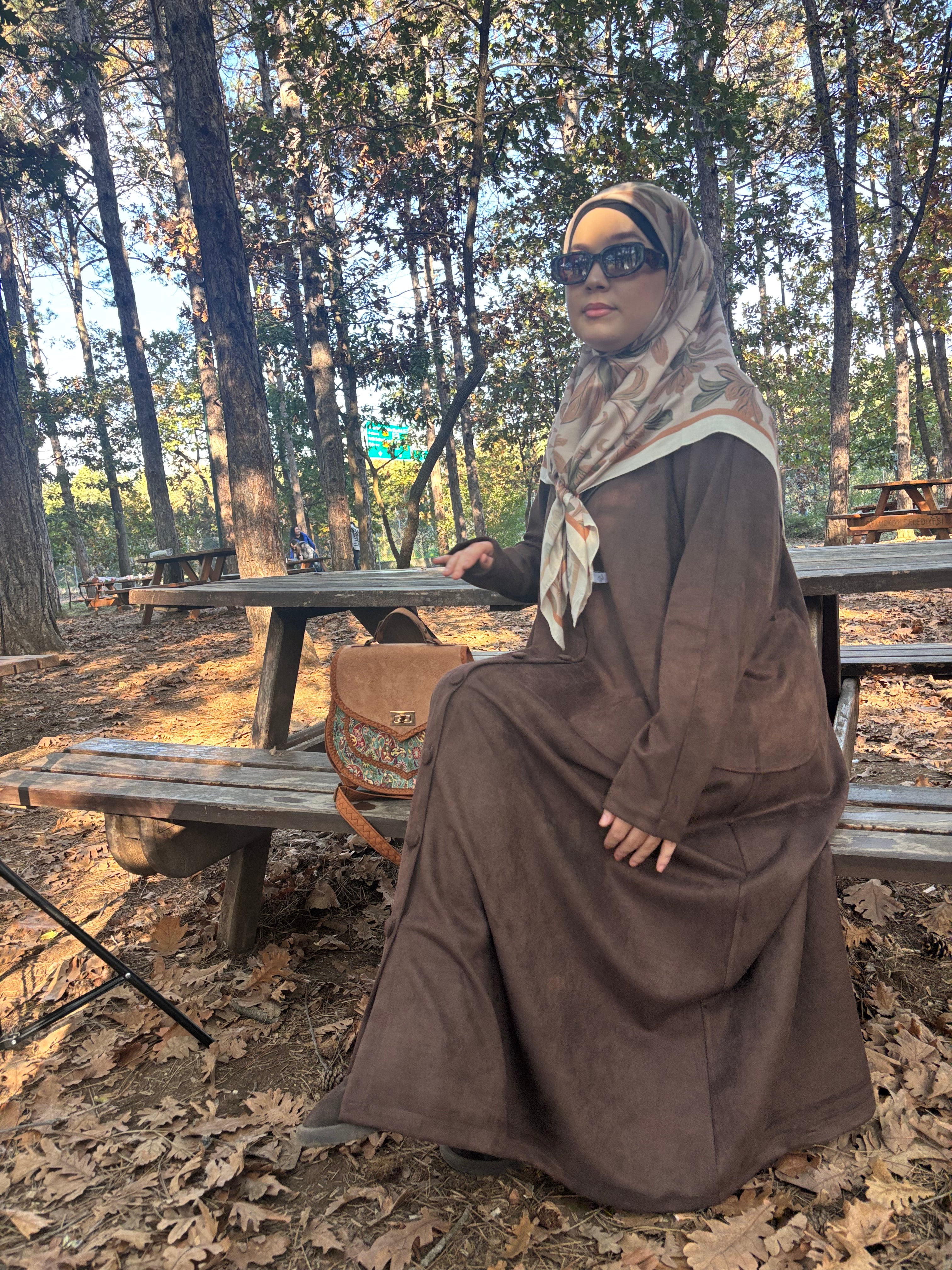 Kardelen süet ferace 🪷kahve