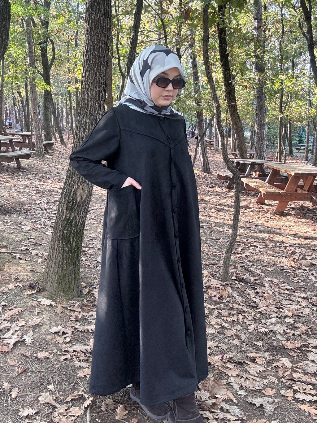 KARDELEN SÜET FERACE🪷siyah