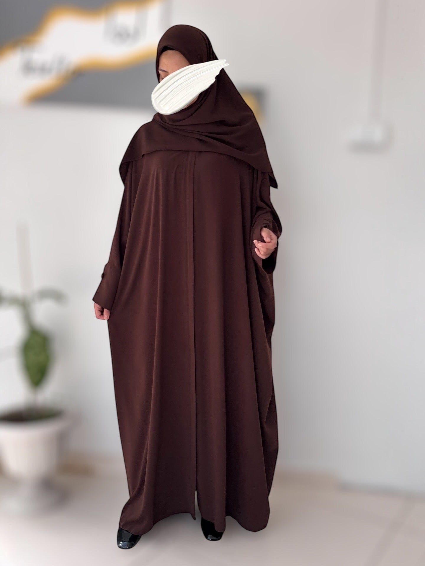 Pırlanta Ferace – Medine İpeği, Kapaklı Fermuar, Standart Beden