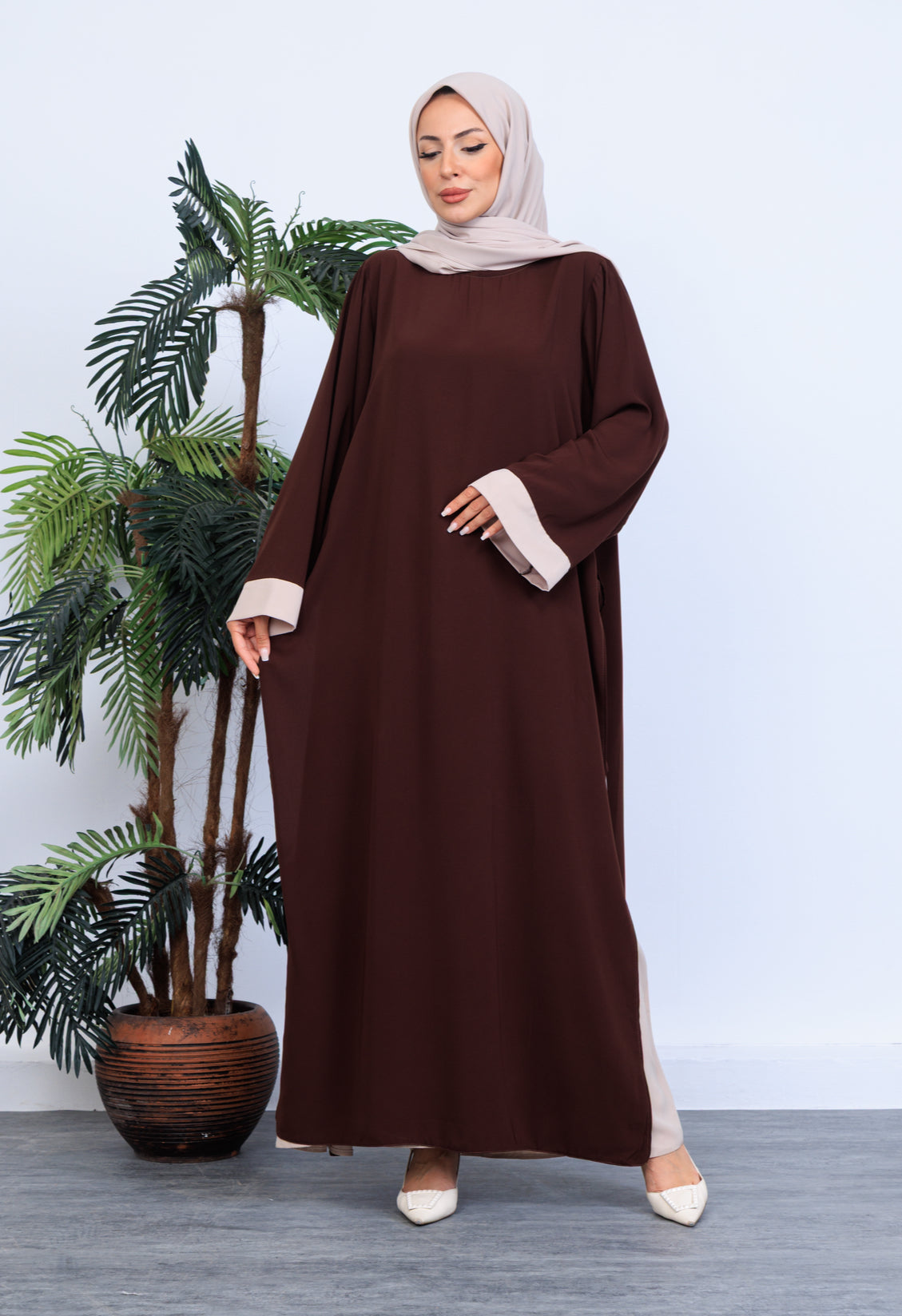 Zarif İkili Set Abaya – İthal Medine İpeği