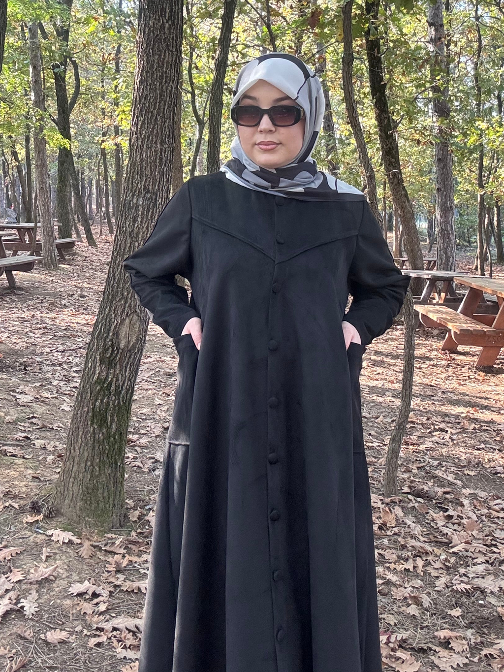 KARDELEN SÜET FERACE🪷siyah