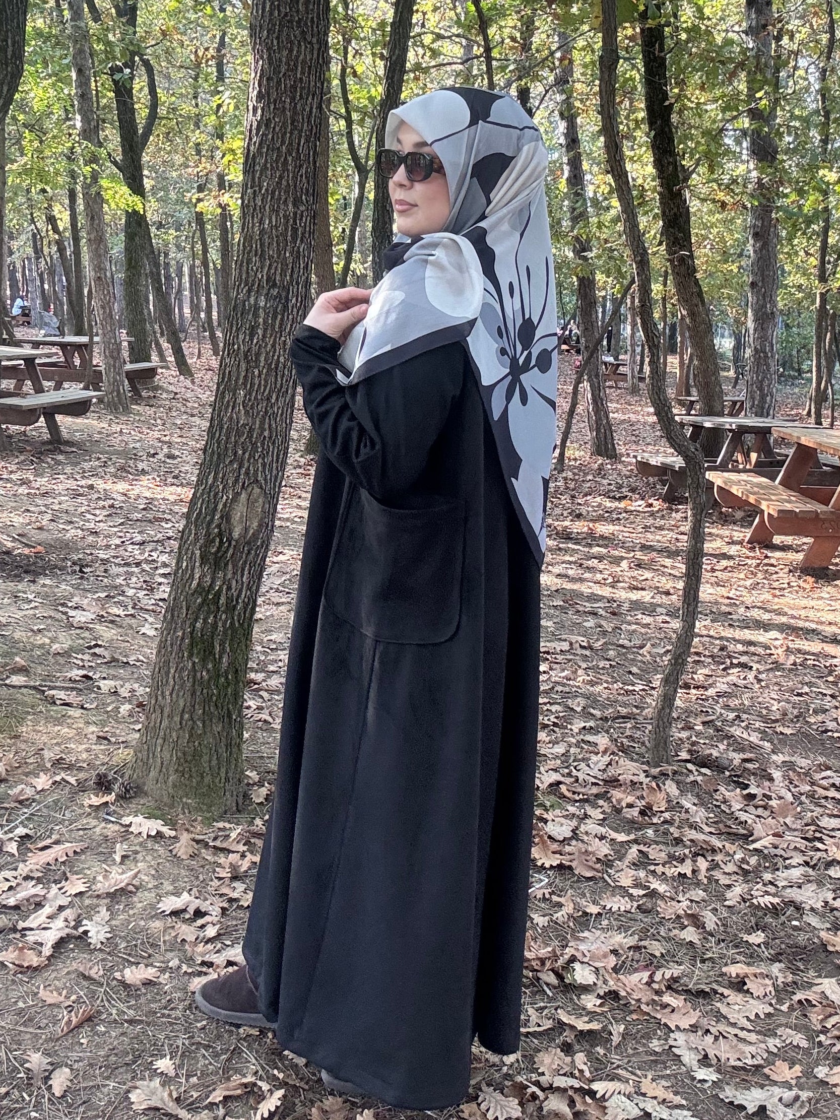 KARDELEN SÜET FERACE🪷siyah