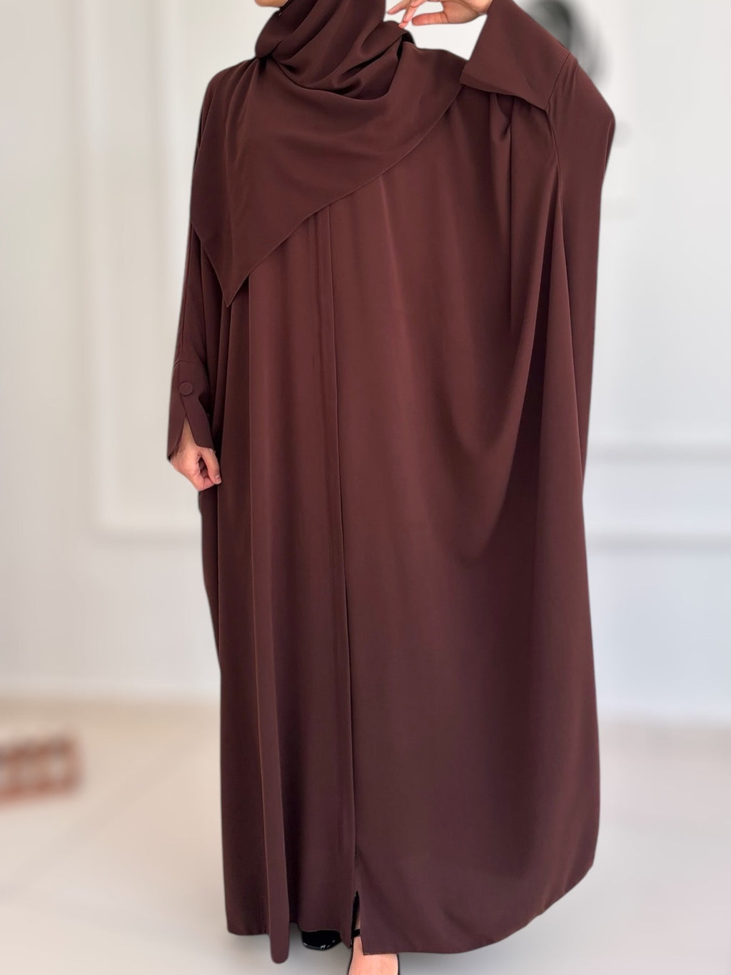 Pırlanta Ferace – Medine İpeği, Kapaklı Fermuar, Standart Beden