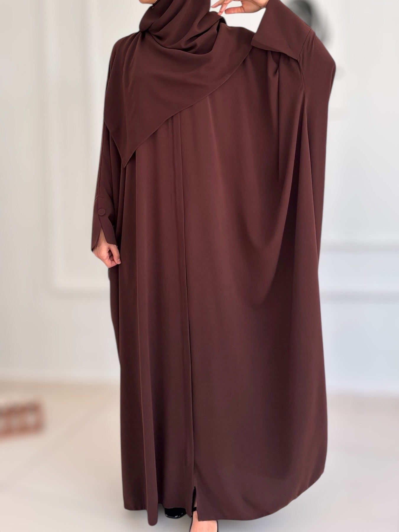 Pırlanta Ferace – Medine İpeği, Kapaklı Fermuar, Standart Beden